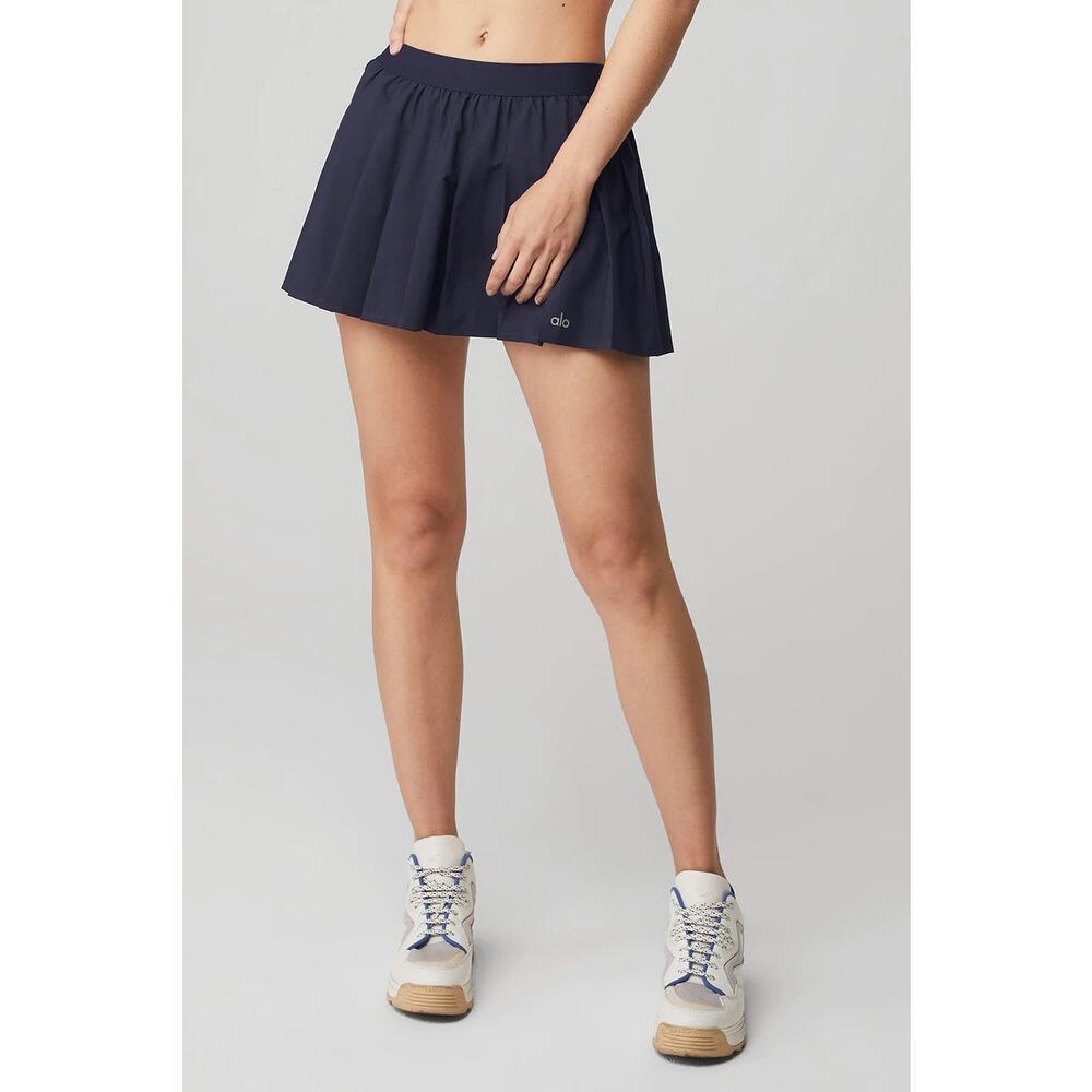 Alo Varsity Tennis Skirt True Navy Pleated‎ Athletic w/ Built in Shorts & Pocket - Picture 4 of 16